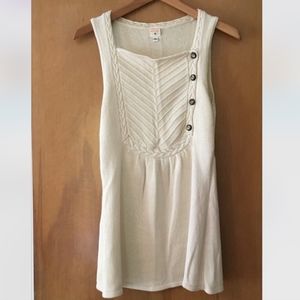 Lauren Moffatt White Sweater Sleeveless Shirt M